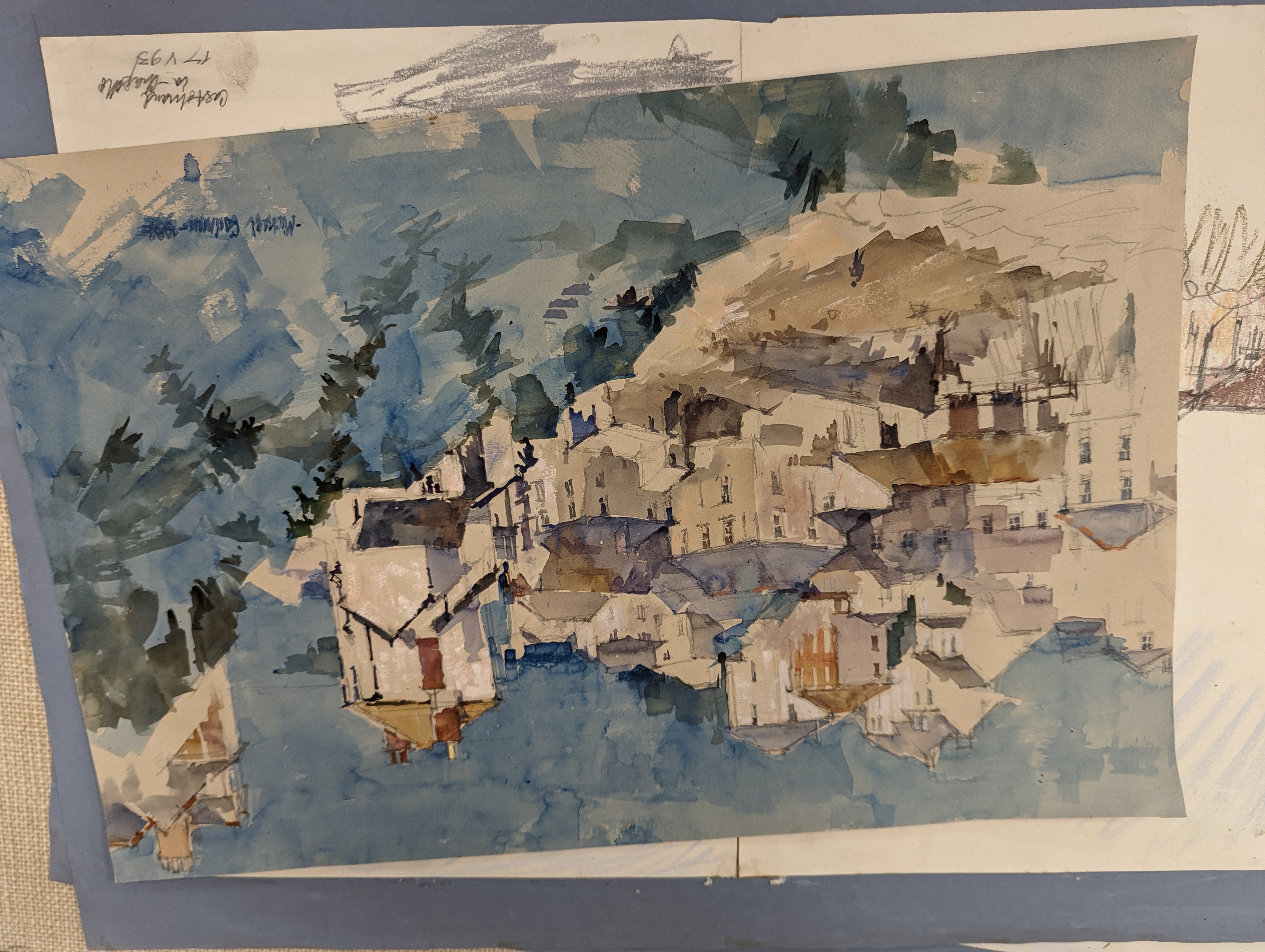 Michael Cadman (1920-2010), a group of assorted watercolours, mostly topographical scenes c.1995 to 2003, largest 46 x 61cm, one framed, the others unframed